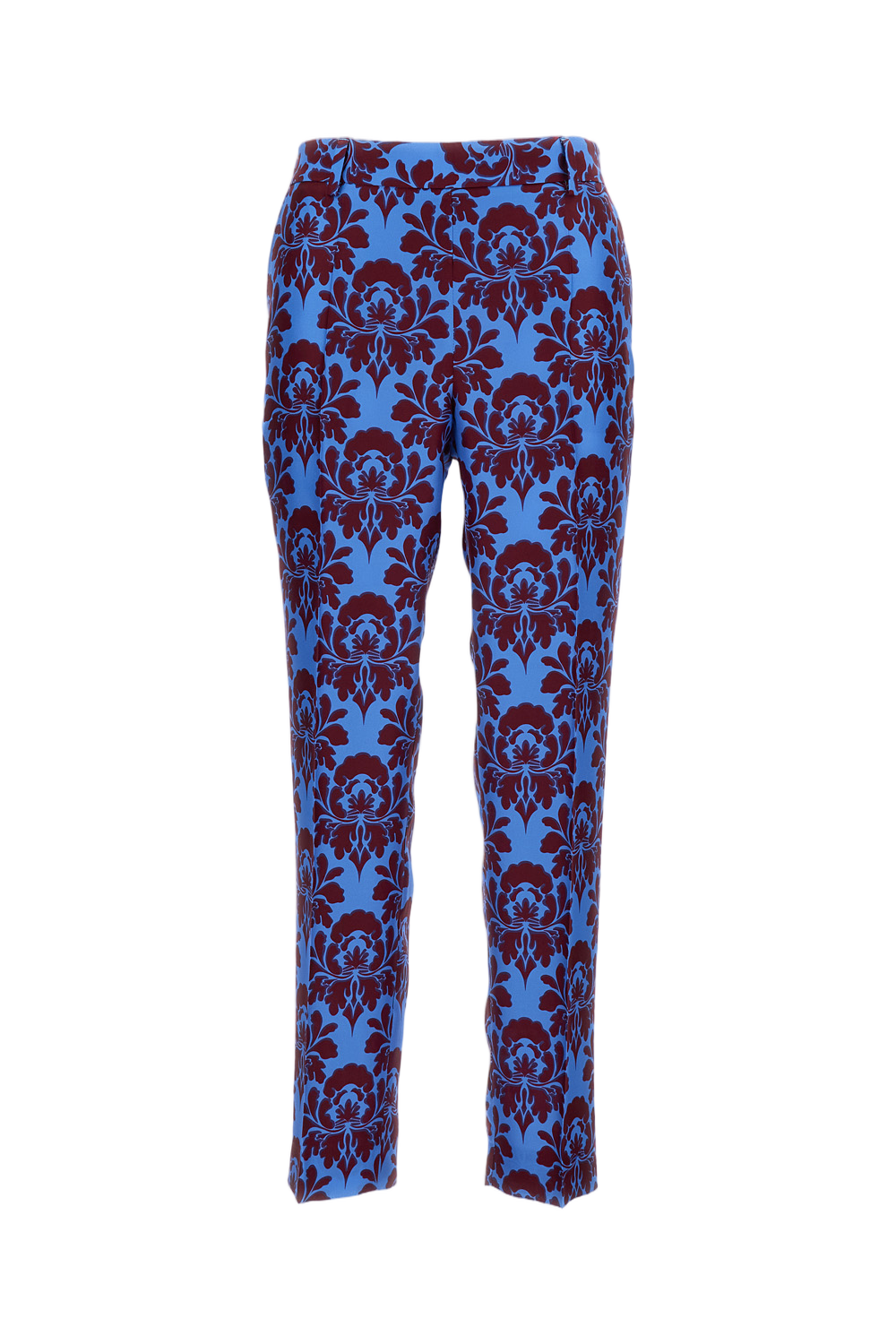 Light Blue Silk Straight-leg trousers