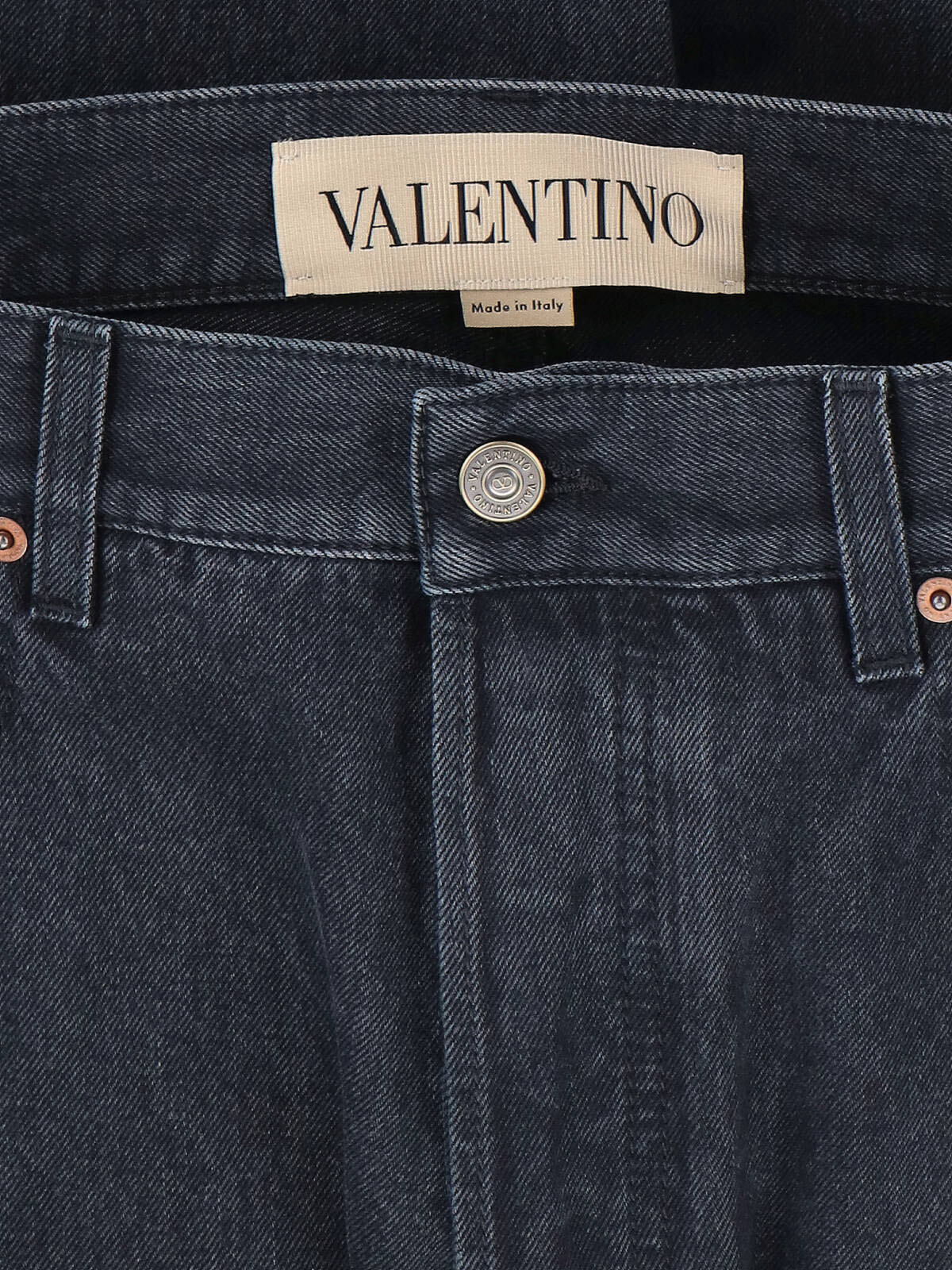 Straight-Leg Black Denim Jeans with Logo Patch