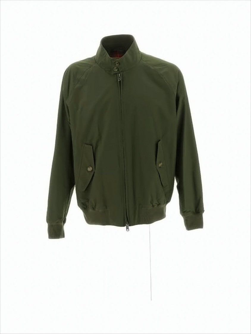 Classic Green Bomber Jacket with Zip Front