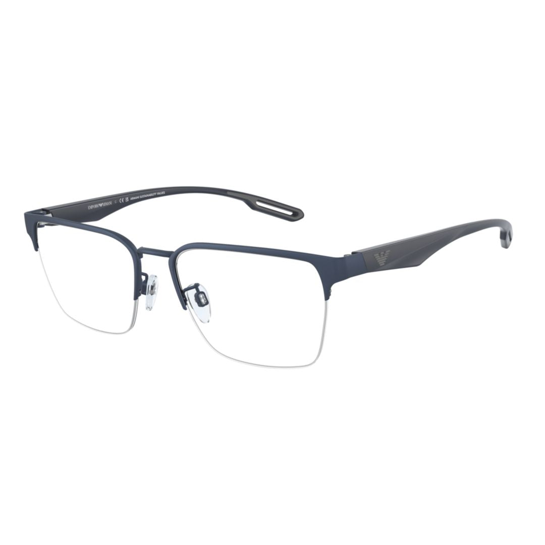 1137 Vista Semi-Rimless Metal Eyeglasses with Cut-Out Detail
