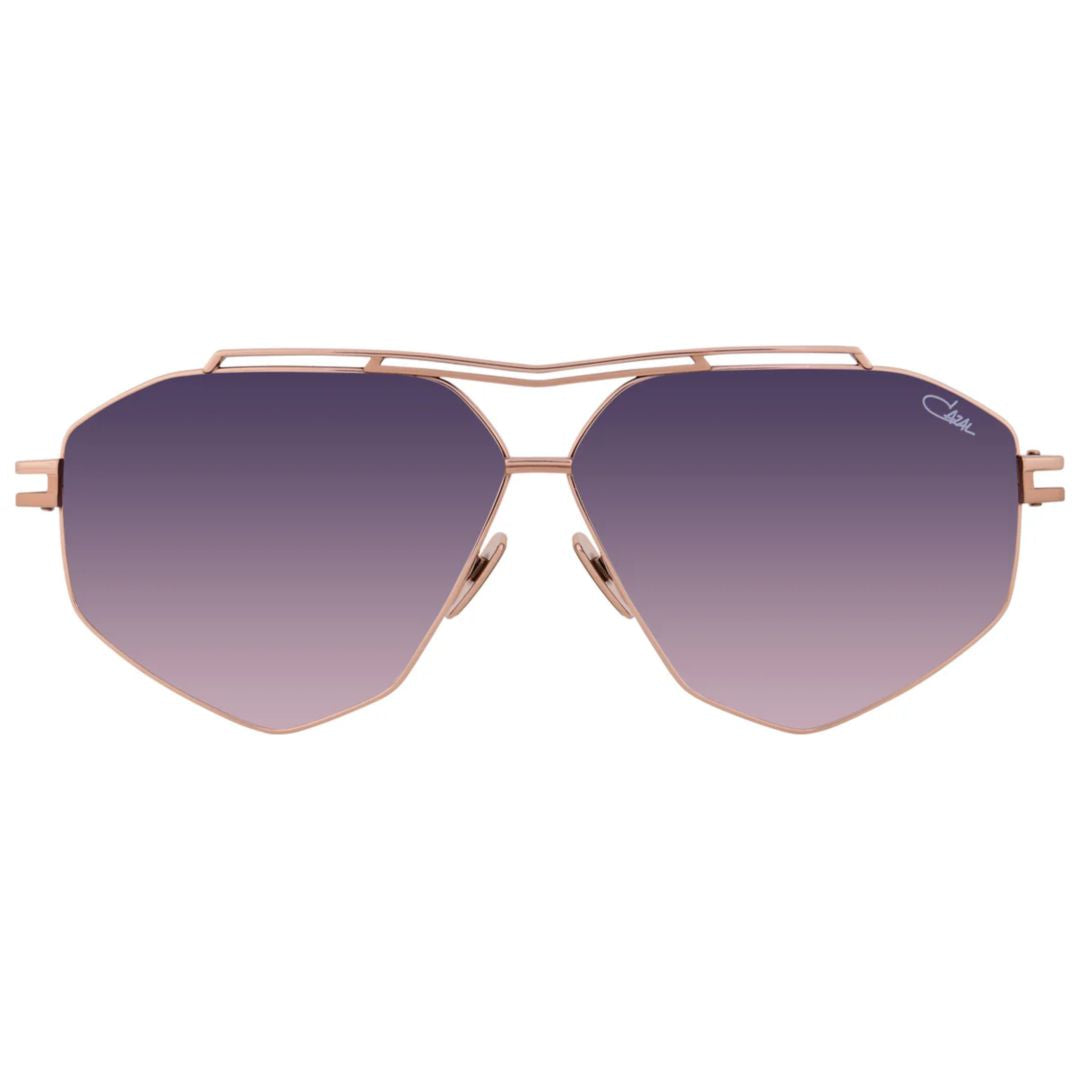 Mod 9500 Geometric Rose Gold Titanium Sunglasses with Gradient Purple Lenses
