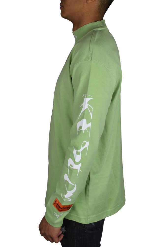 Green Long Sleeve T-Shirt With Embroidered Logo