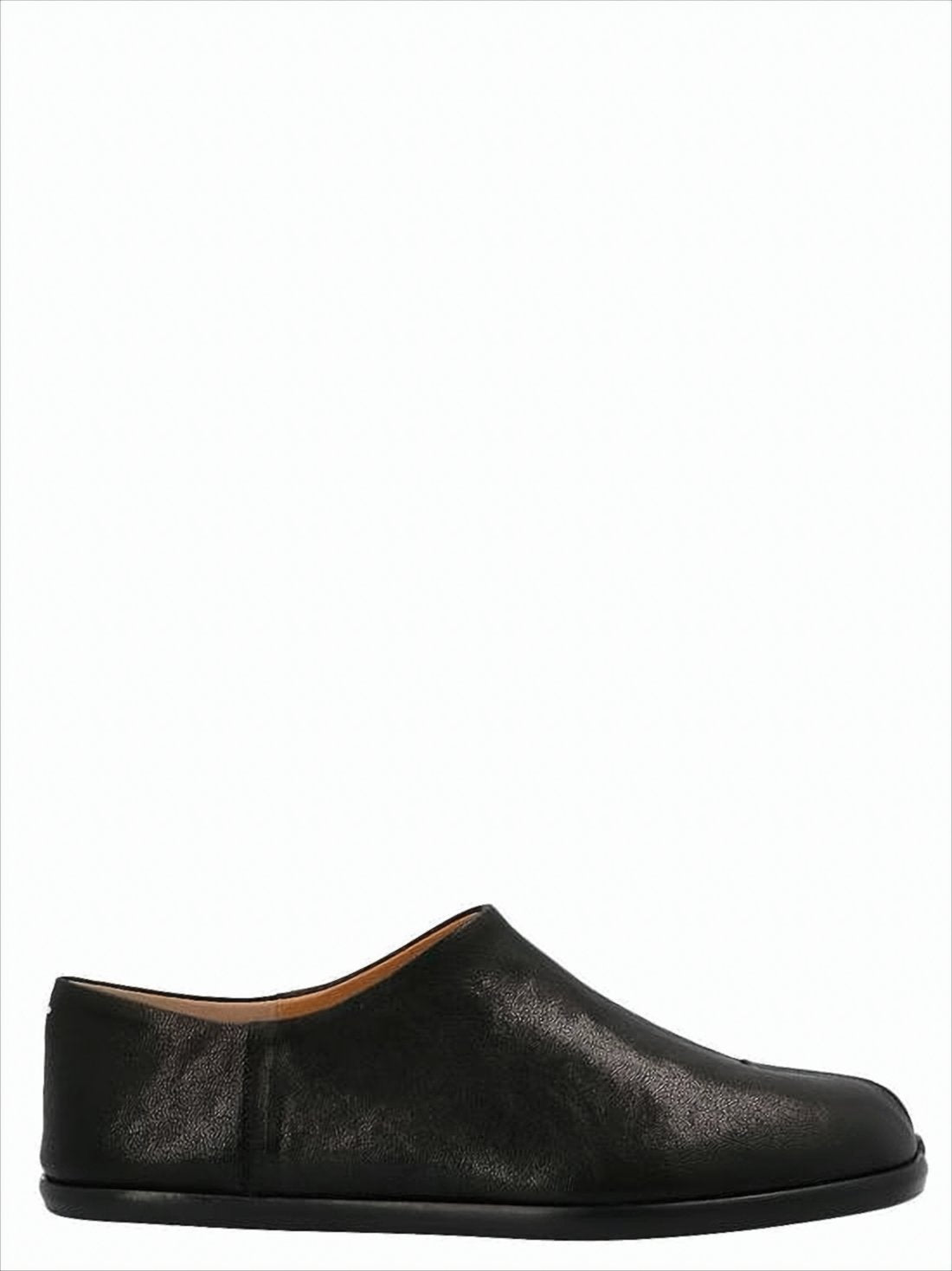 Black Minimalist Loafers with Split-Toe Detail