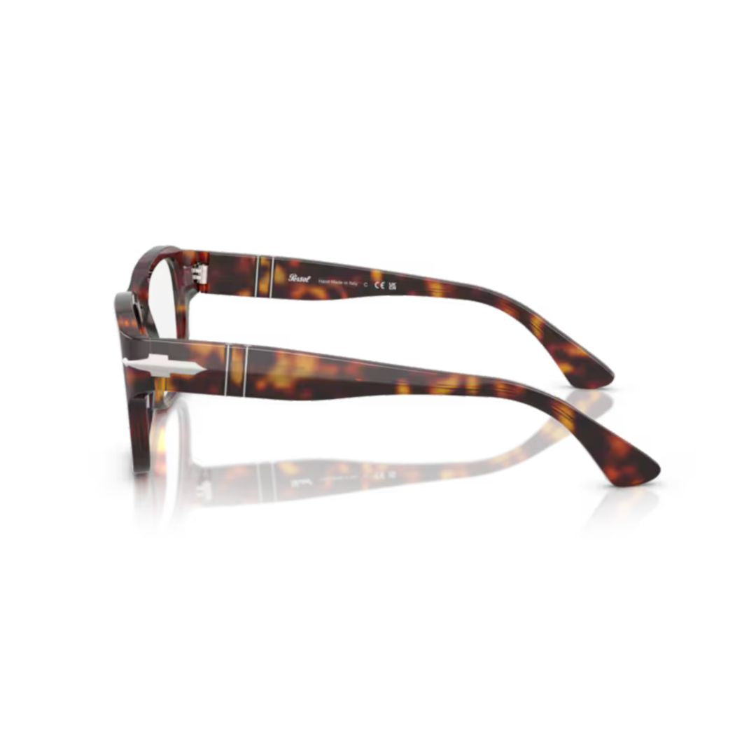0po3374v Classic Tortoiseshell Acetate Eyeglasses with Metallic Detail