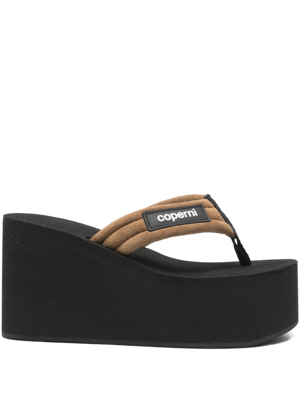 Platform Sandals With Logo Plaque