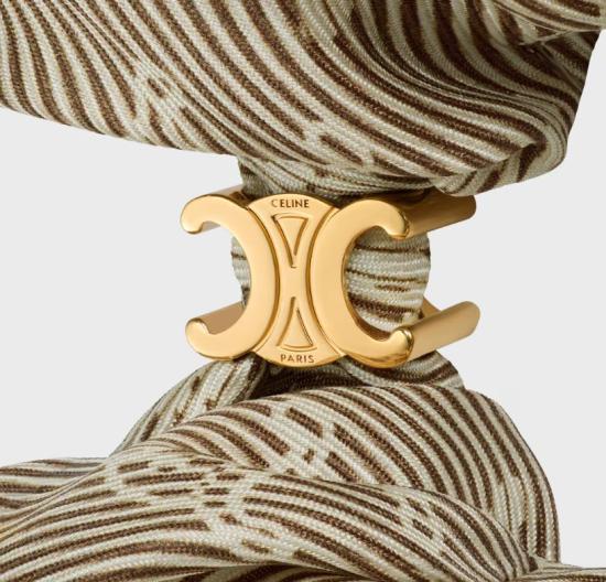 Silk Scrunchie with Brass Emblem