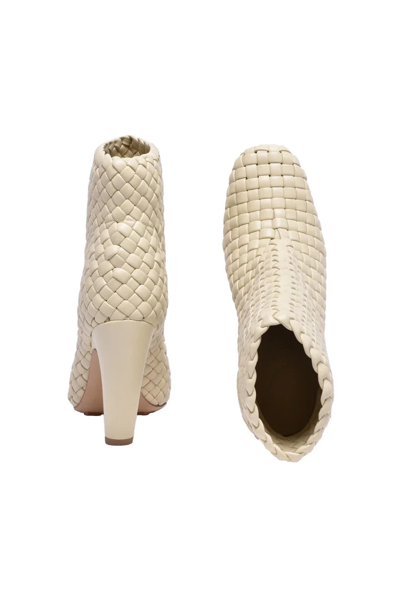 Intrecciato Ankle Boot - White