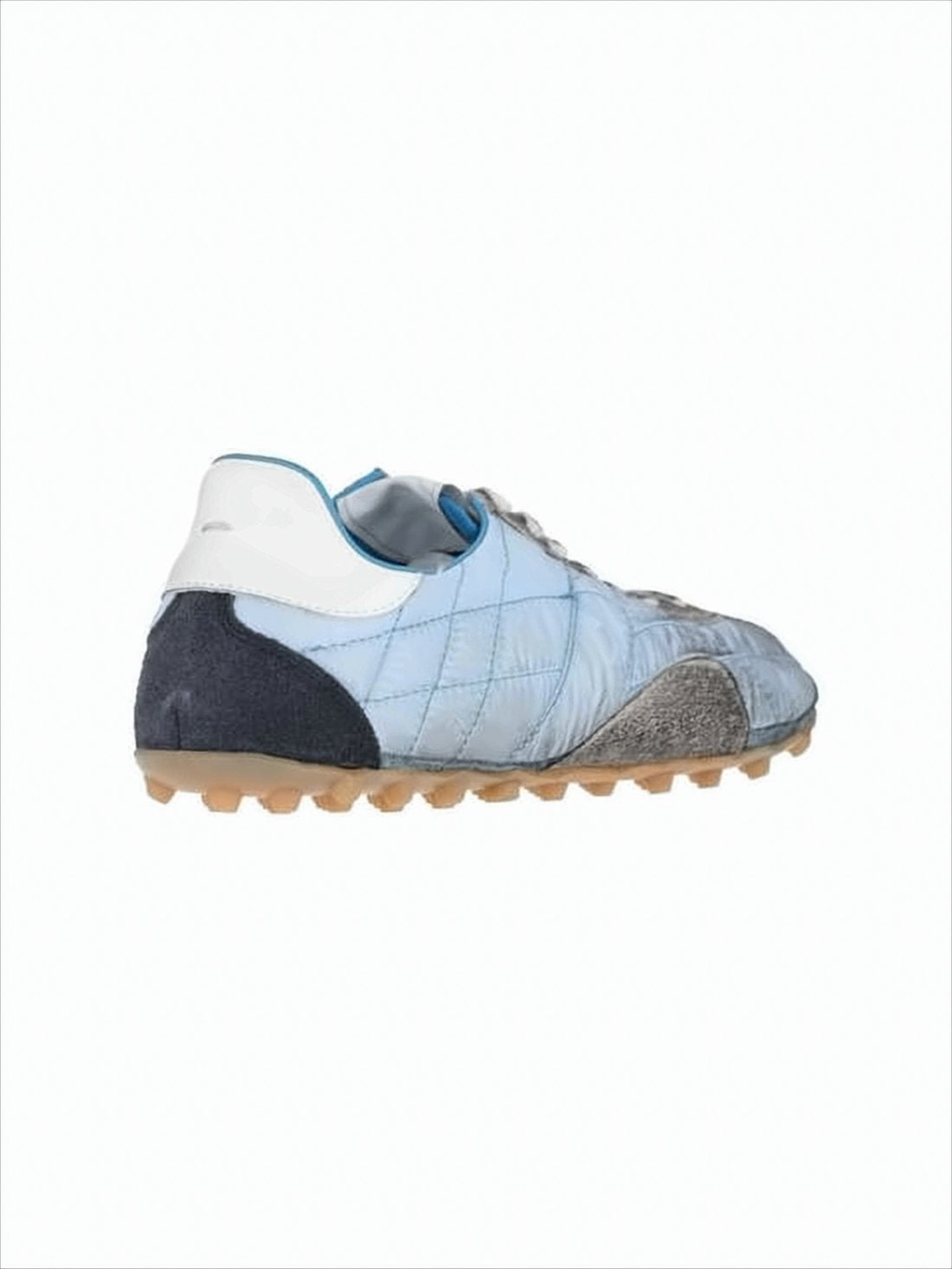 Quilted Blue Sneakers with Suede Overlays