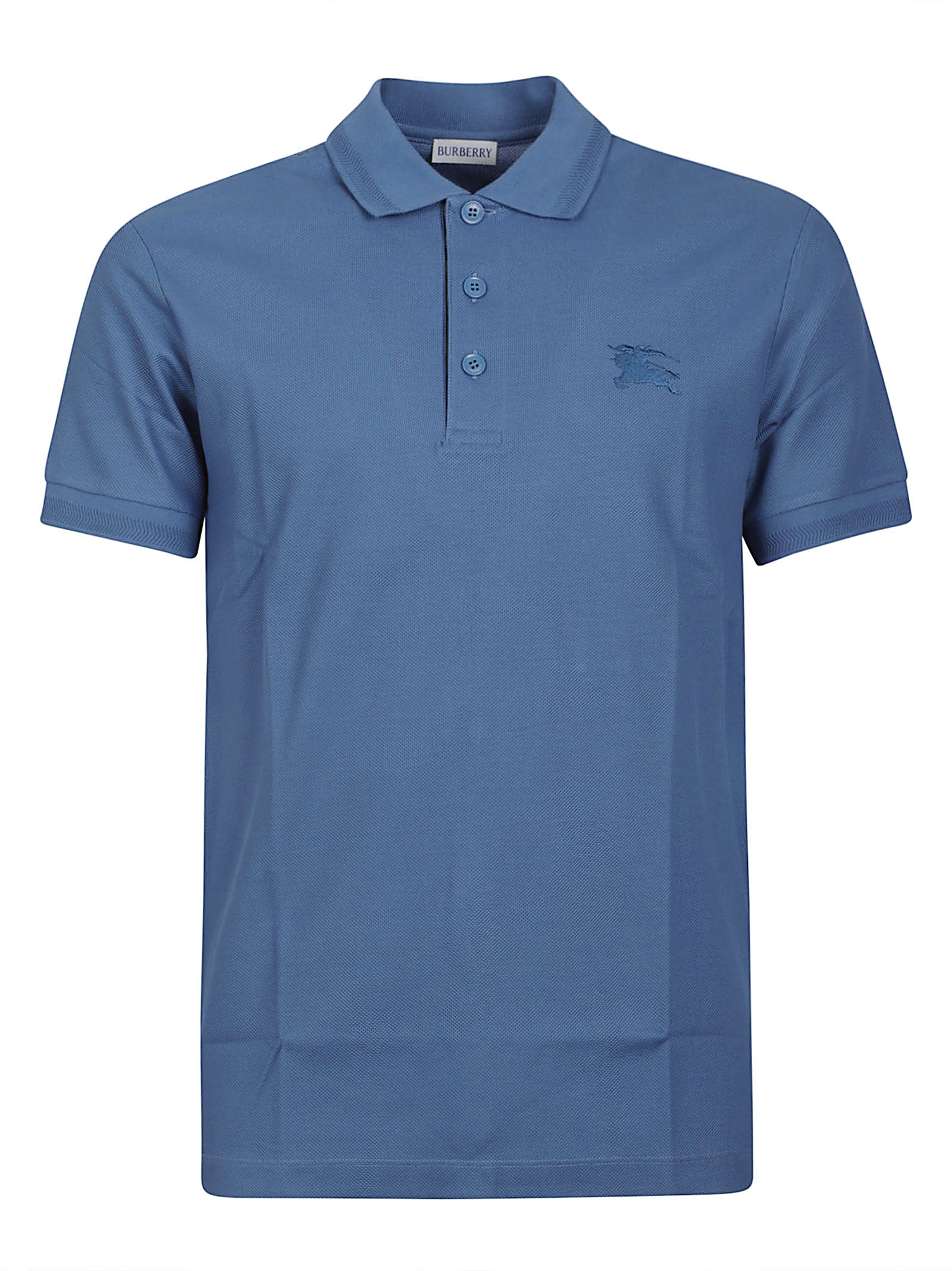 Textured Fabric Polo Shirt with Three-Button Placket