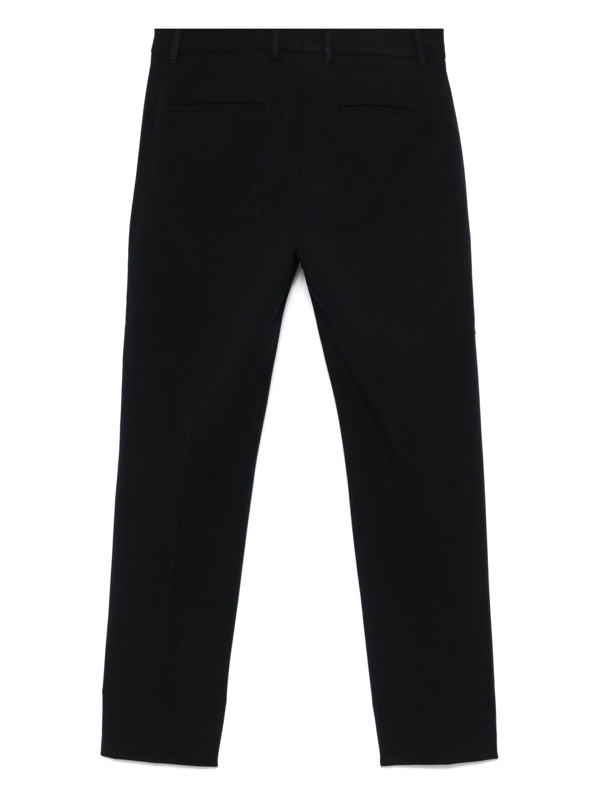 Black Cropped Cotton Blend Pants