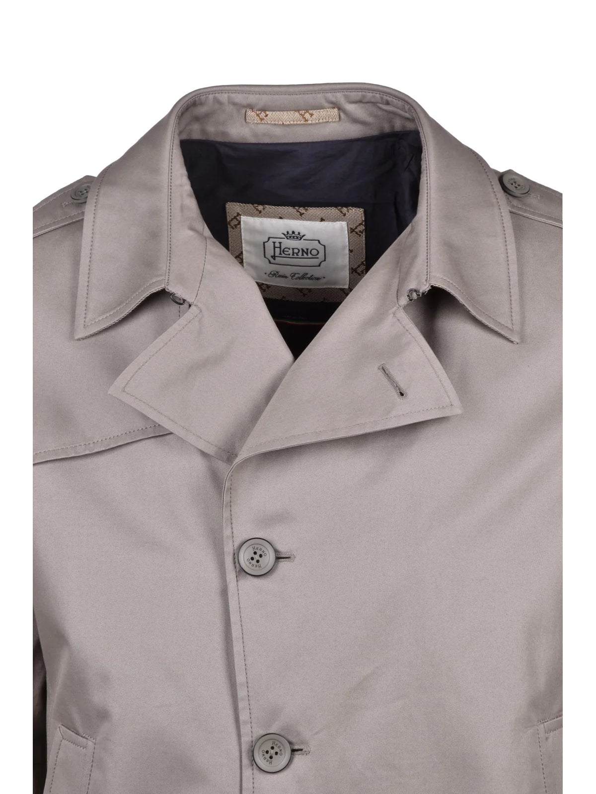 Grey Cotton Canvas Overcoat