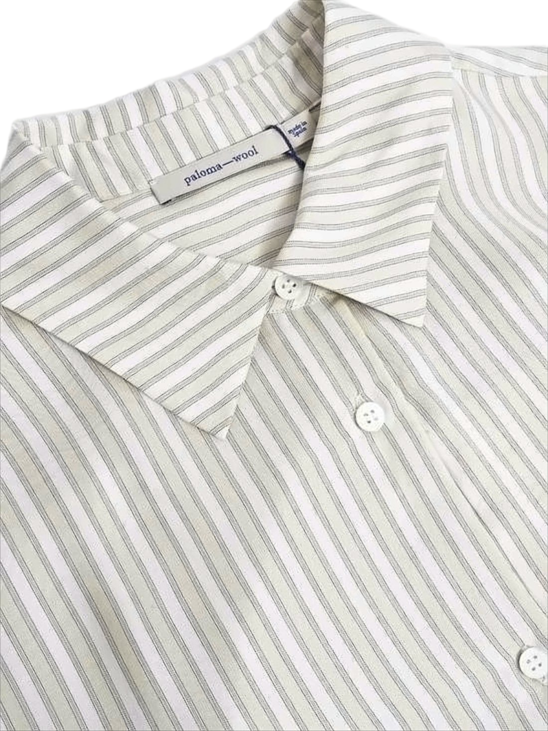 Silk Button-Up Shirt With Vertical Stripe Pattern