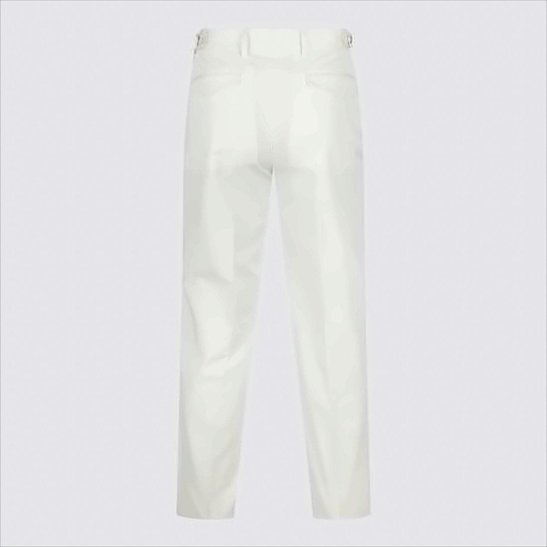 Tailored White Straight Pants with Design