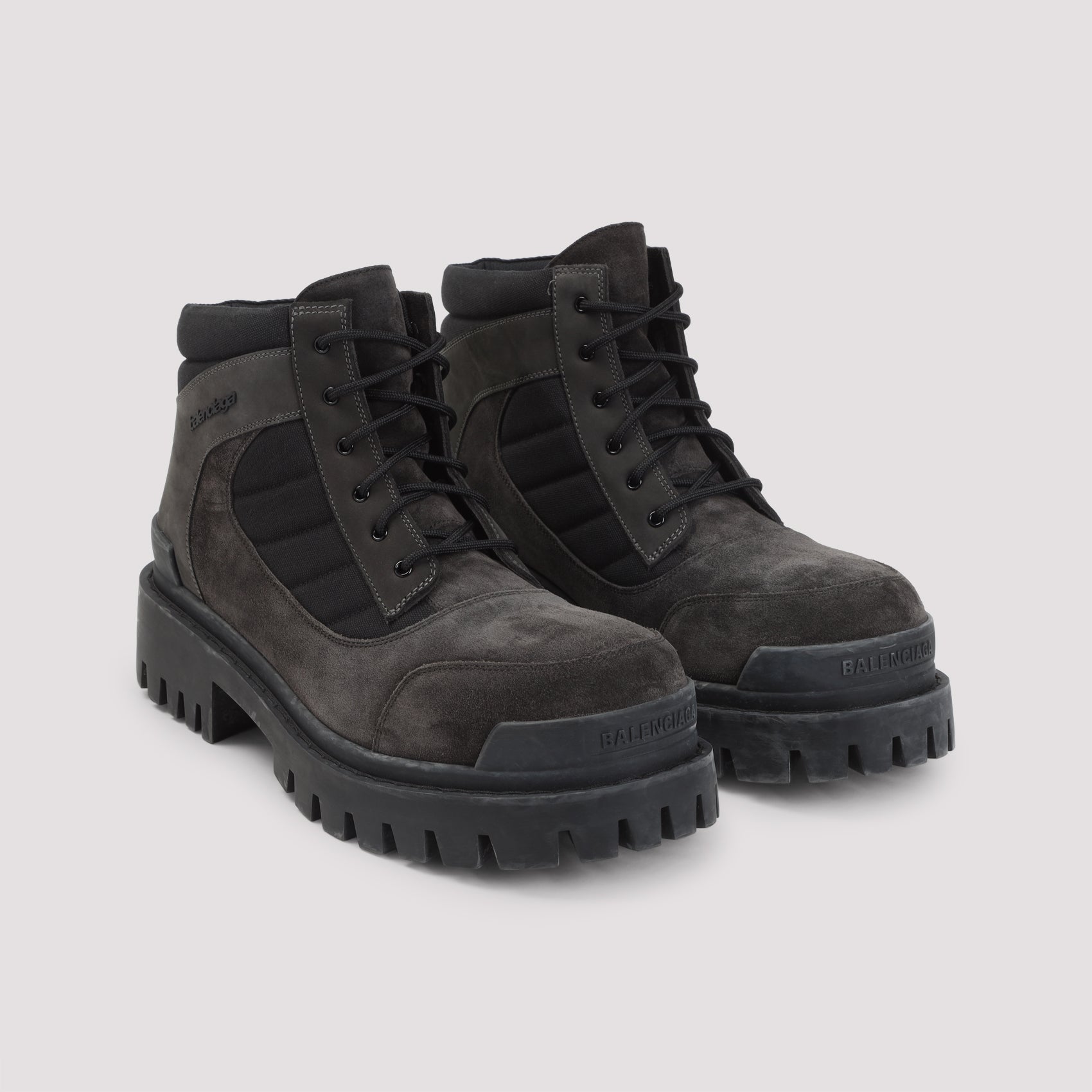 Combat Boots with Worn-Out Effect