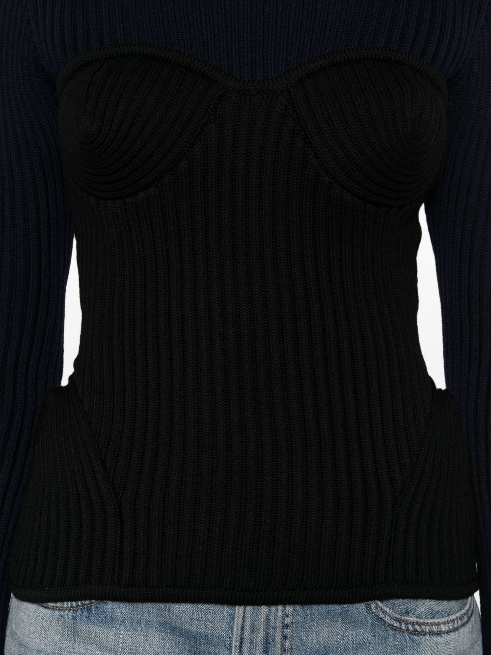 Ribbed Knit Turtleneck Top