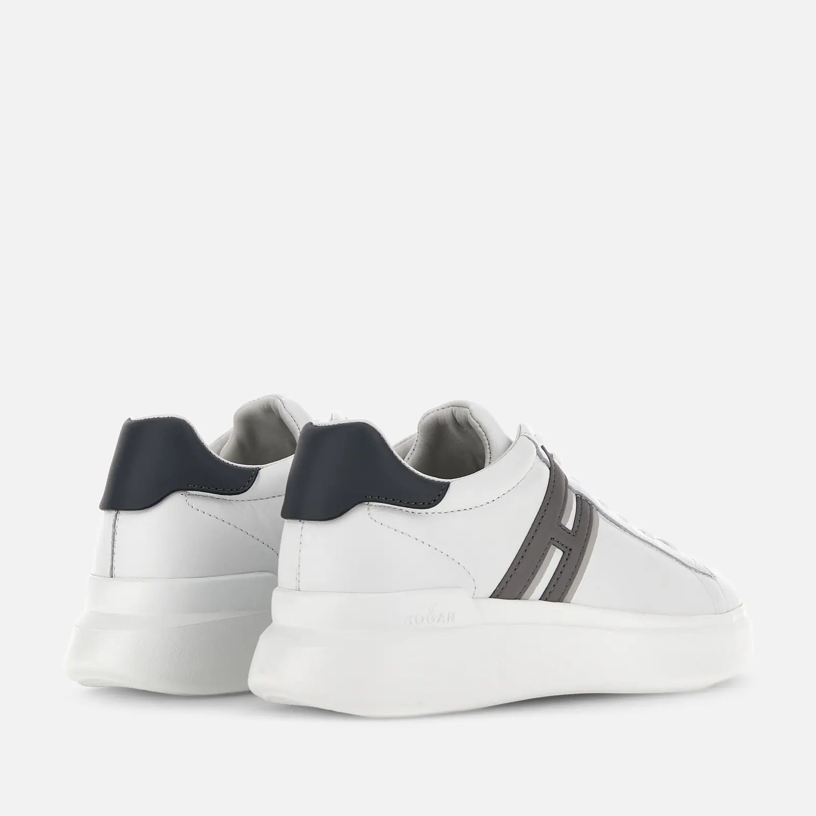 Refined Leather Sneakers With Contrasting 'H' Detail
