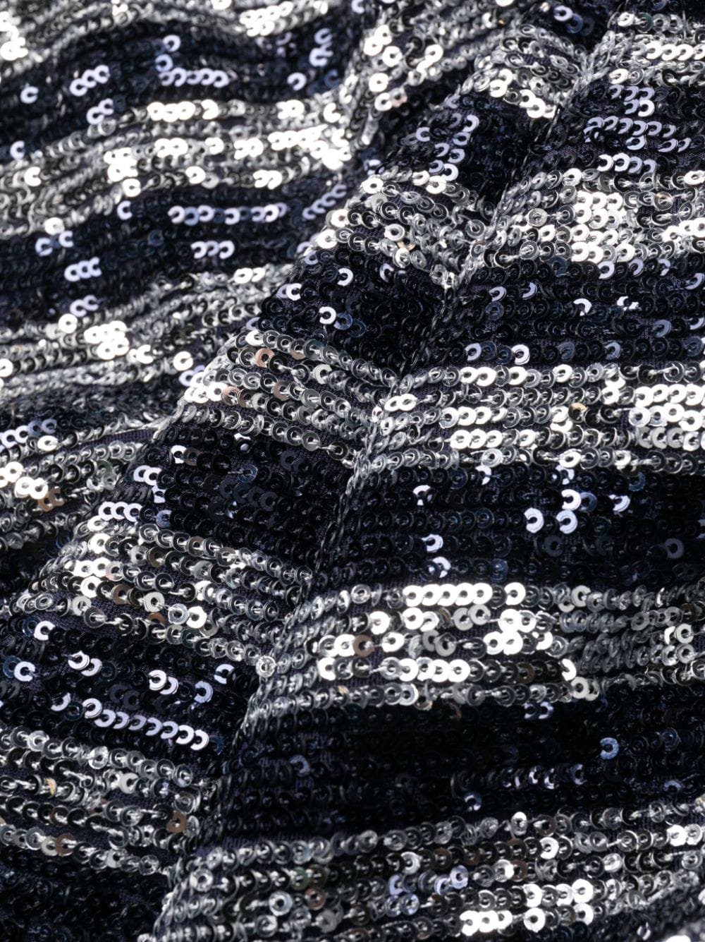 Sequinned Navy and Silver Striped Minidress