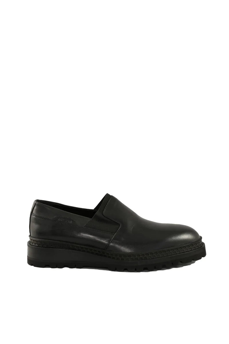 Leather Slip-on Shoes - Black