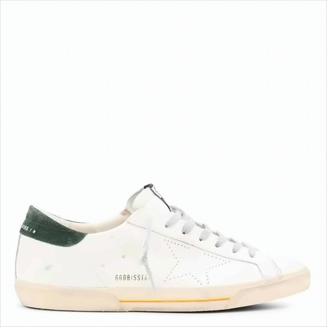 Low-Top White Leather Sneakers with Distressed Finish