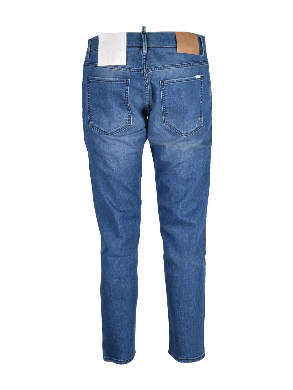 Blue Cotton Elastane Slim Fit Jeans