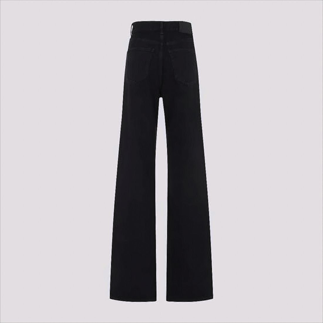 Wide-Leg High-Waisted Black Denim Pants