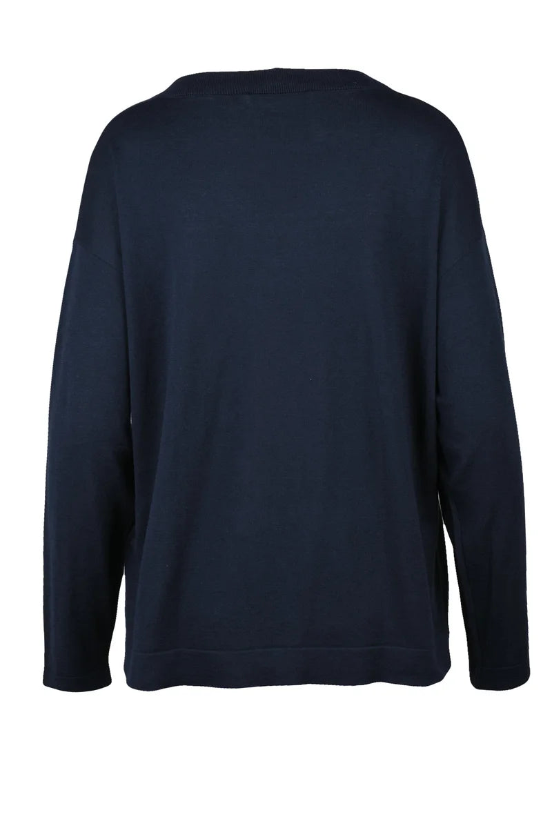 Silk Cotton Knit - Navy Blue