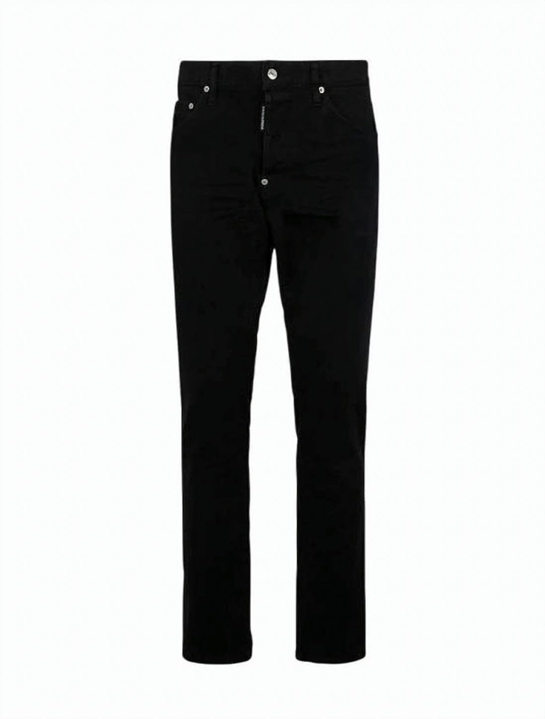 Slim-Fit Black Denim Pants with Five-Pocket Design