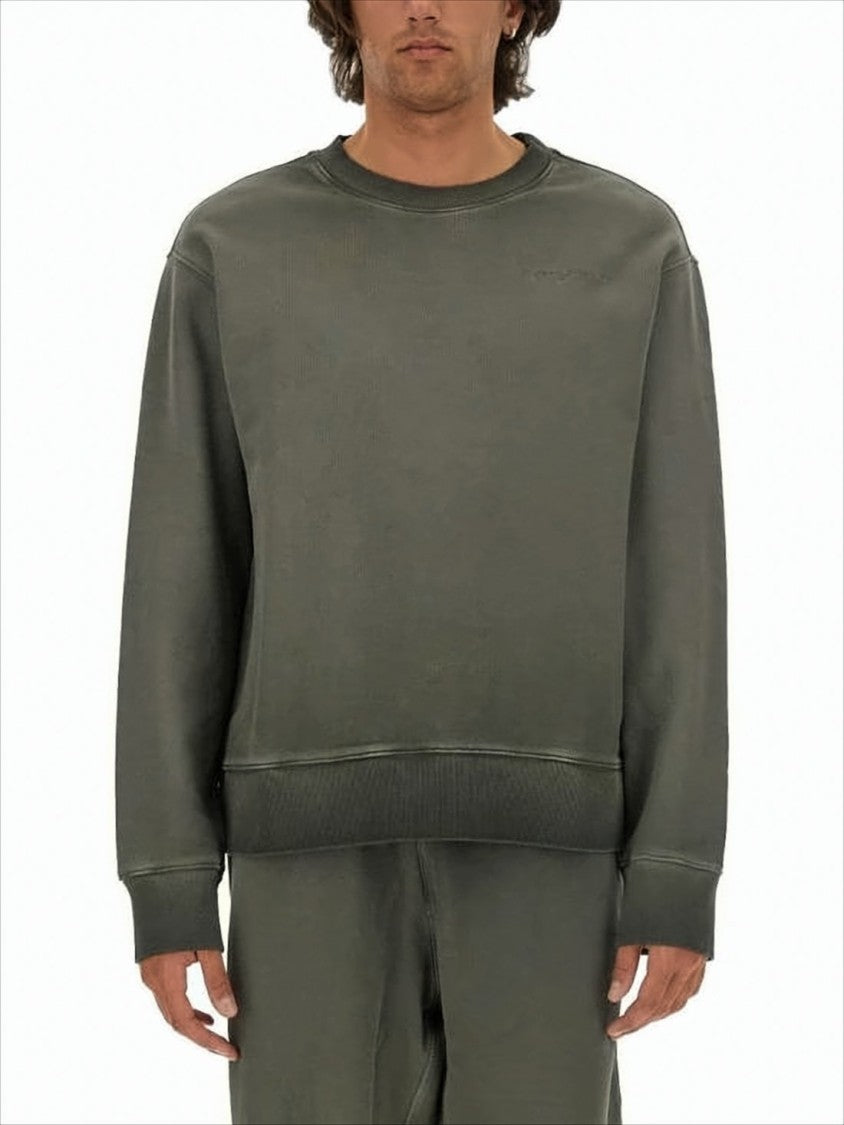 Relaxed Fit Grey Long-Sleeve T-Shirt With Ribbed Cuffs