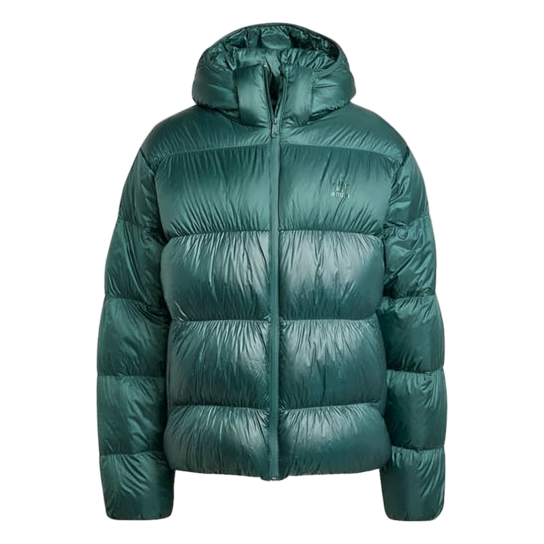 Glossy Finish Padded Jacket With Horizontal Quilted Sections