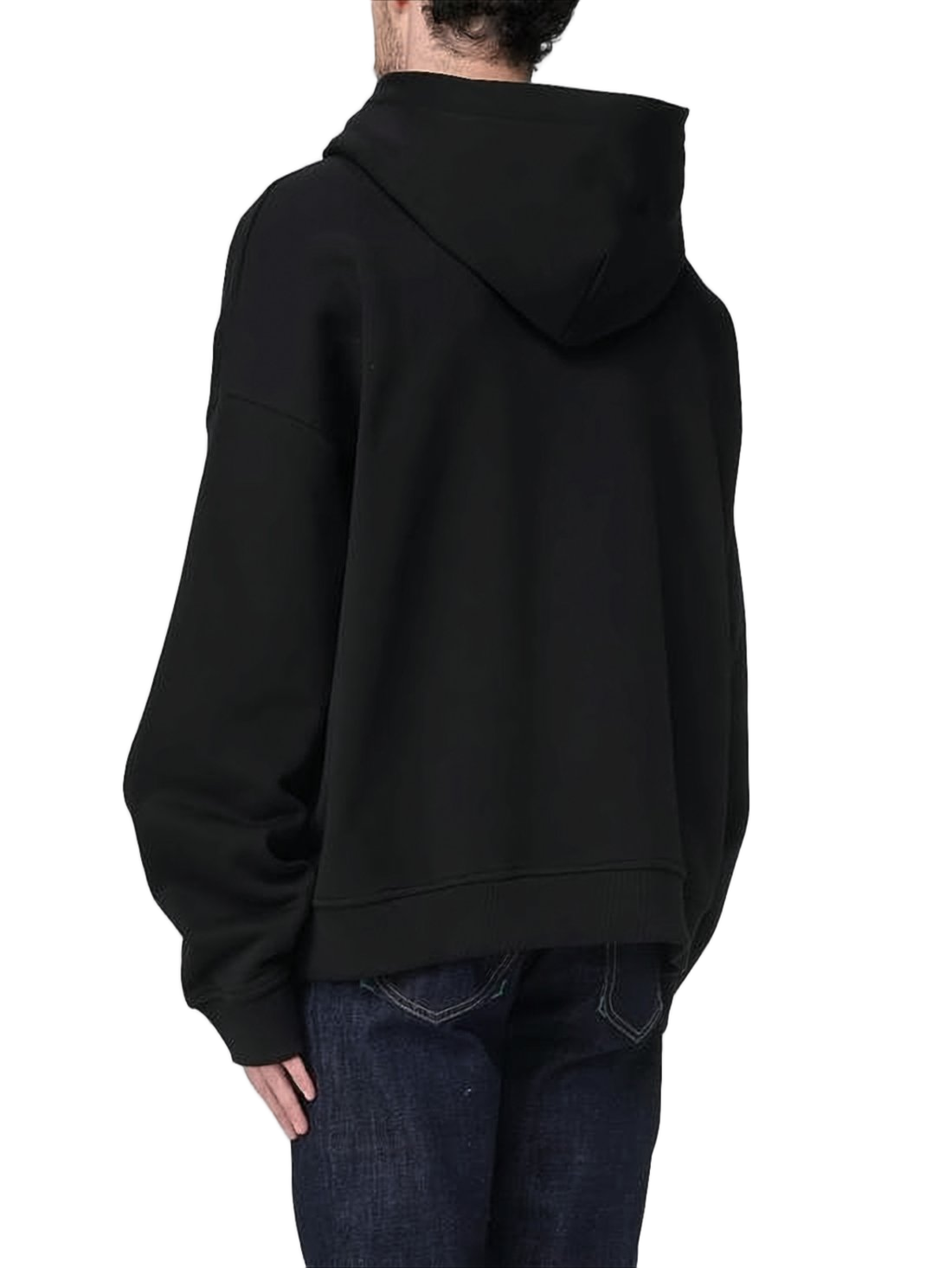 Relaxed-Fit Black Hoodie with Graphic Butterfly Design