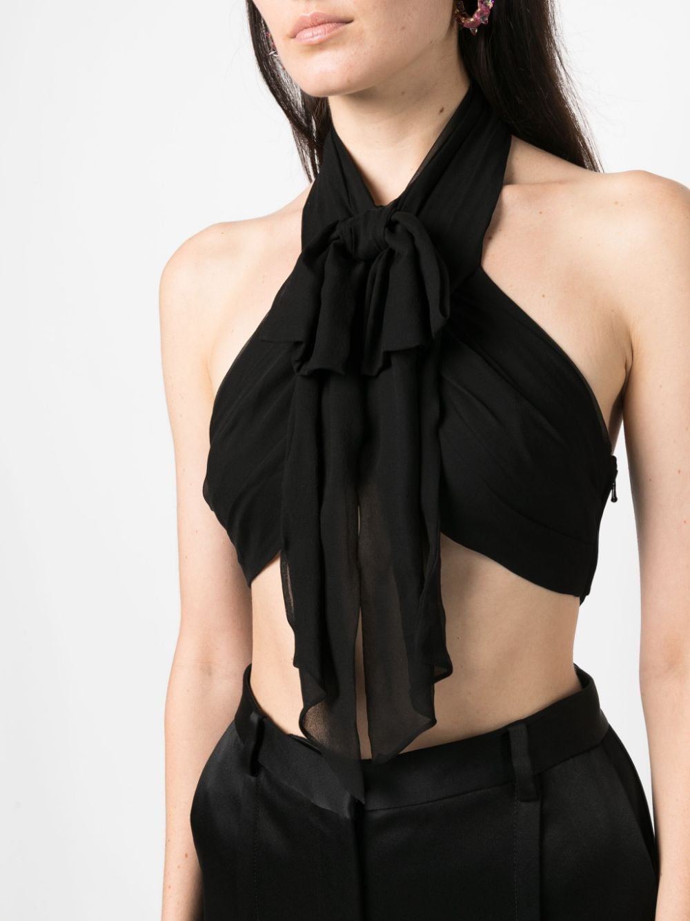 Backless Silk Crop Top