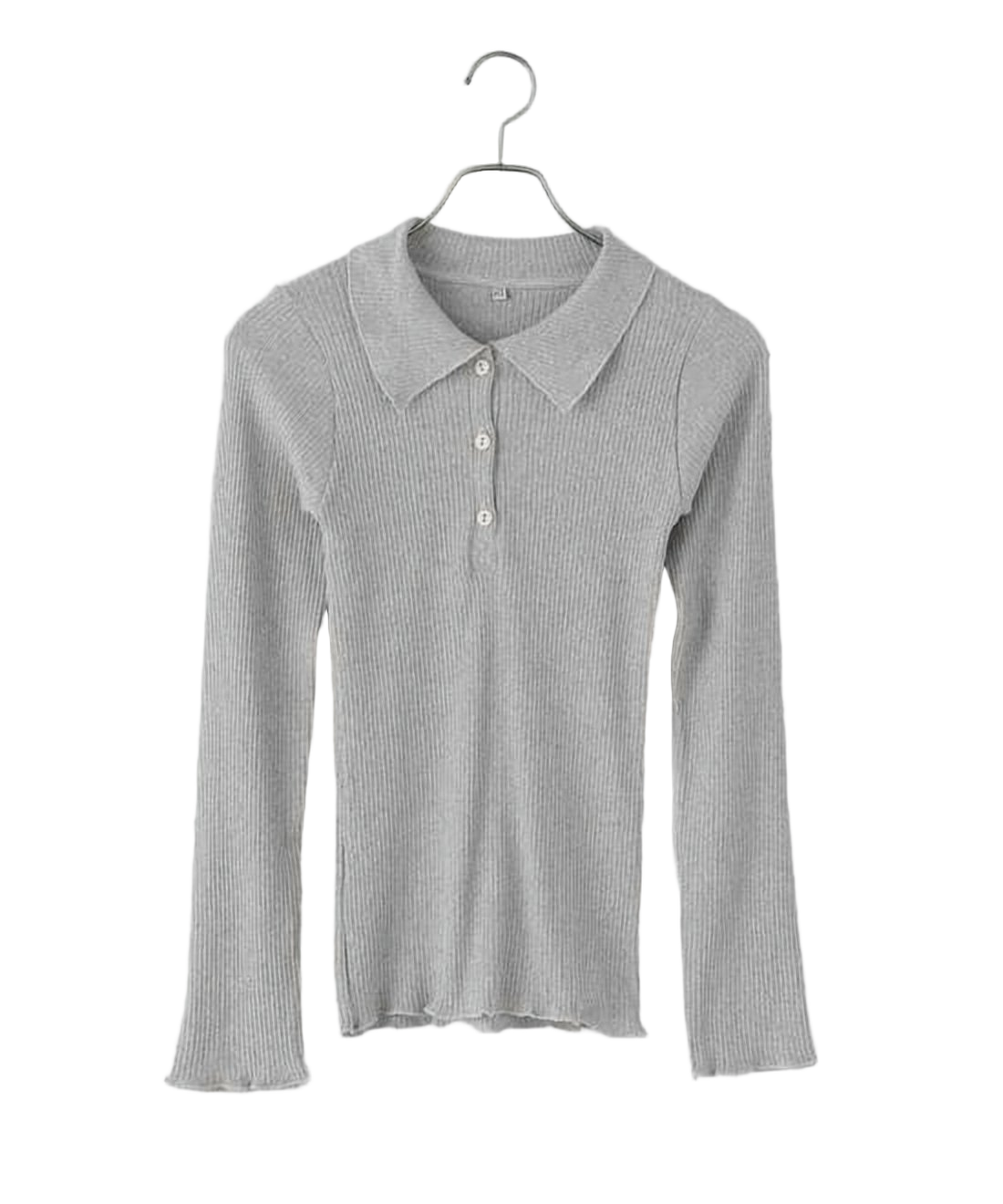 Ribbed Knit Sweater with Soft Collar