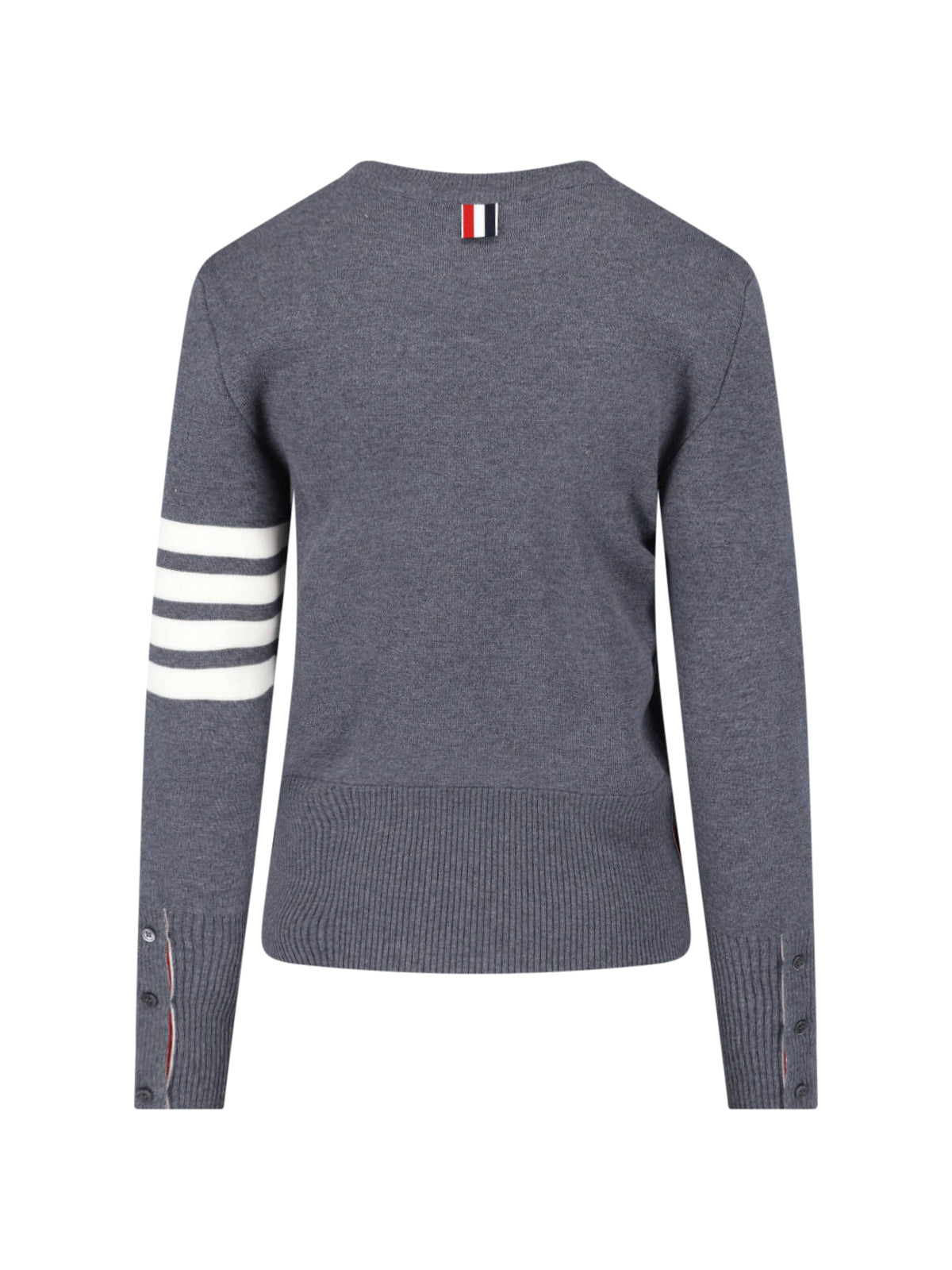 Crew Neck Sweater with Bold Stripe Accents