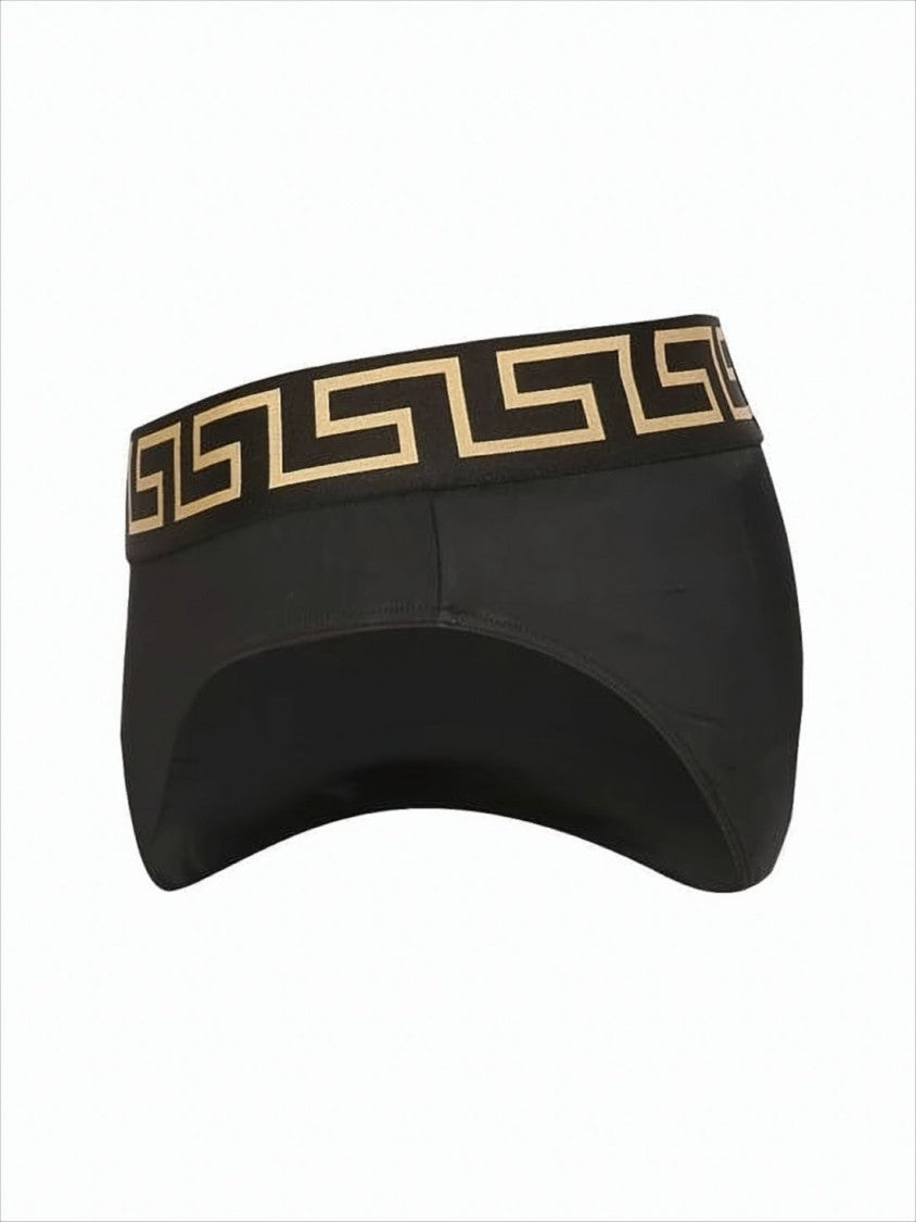 Swimwear with Bold Greek Key Pattern
