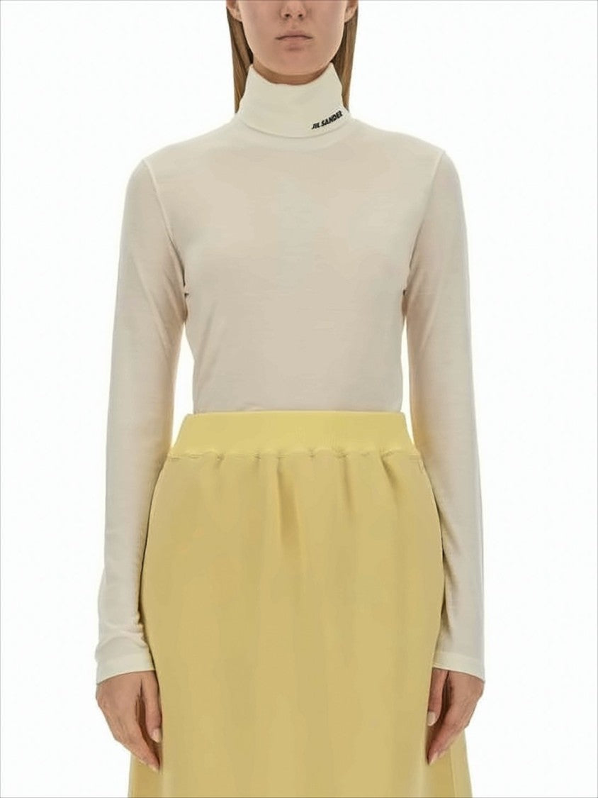 Fitted Turtleneck Top with High Neckline