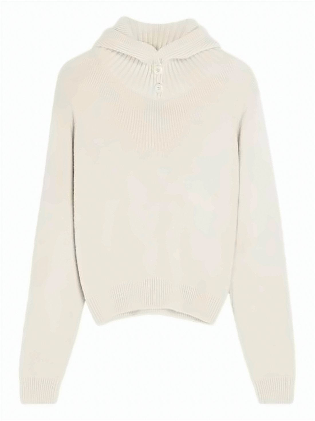 Minimalist Ribbed Hooded Sweater with Cropped Fit