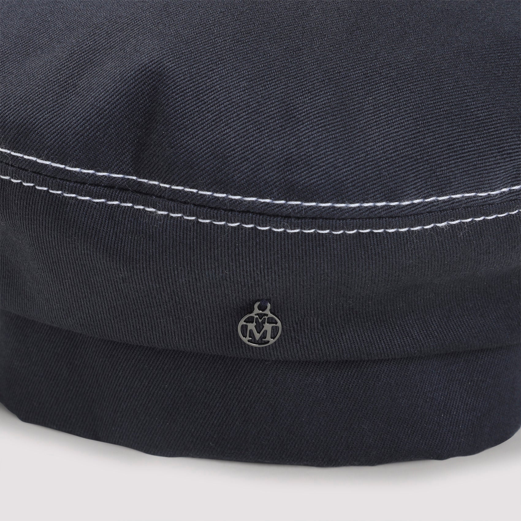 Structured Cotton Hat with Bow and Metallic Detail
