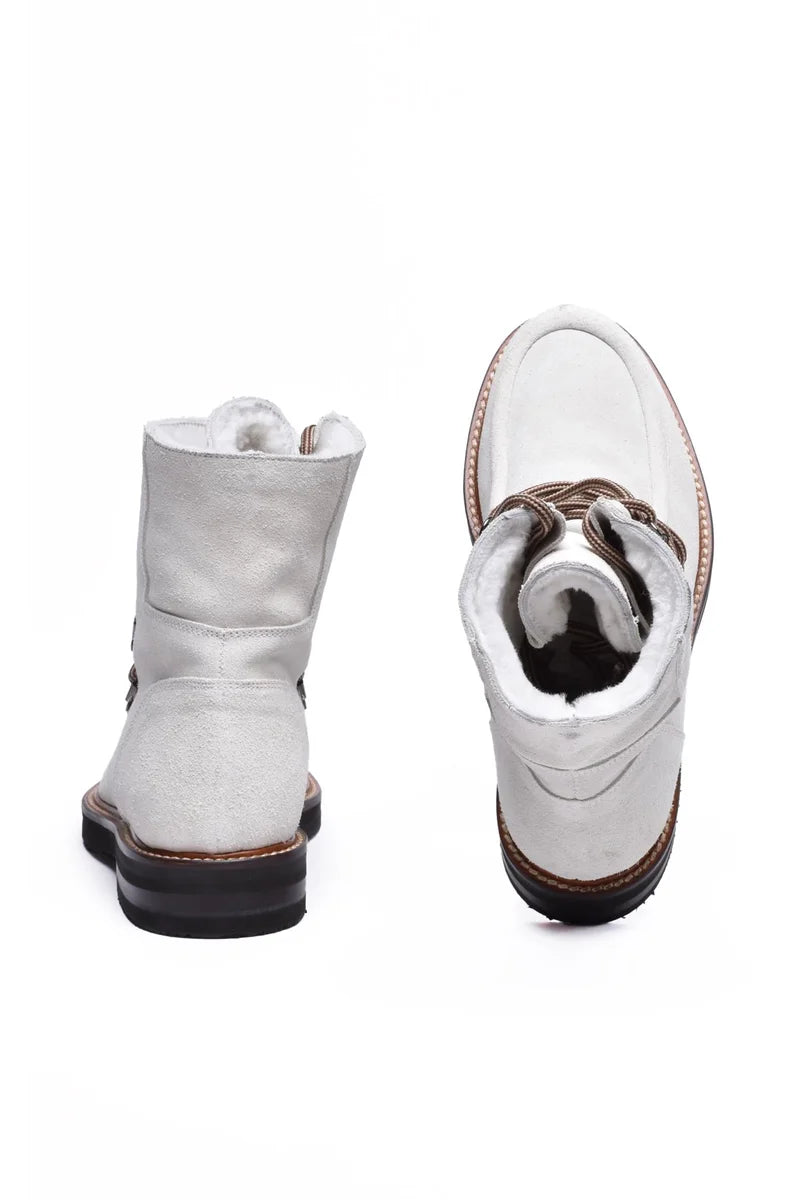 Suede Ankle Boot - White