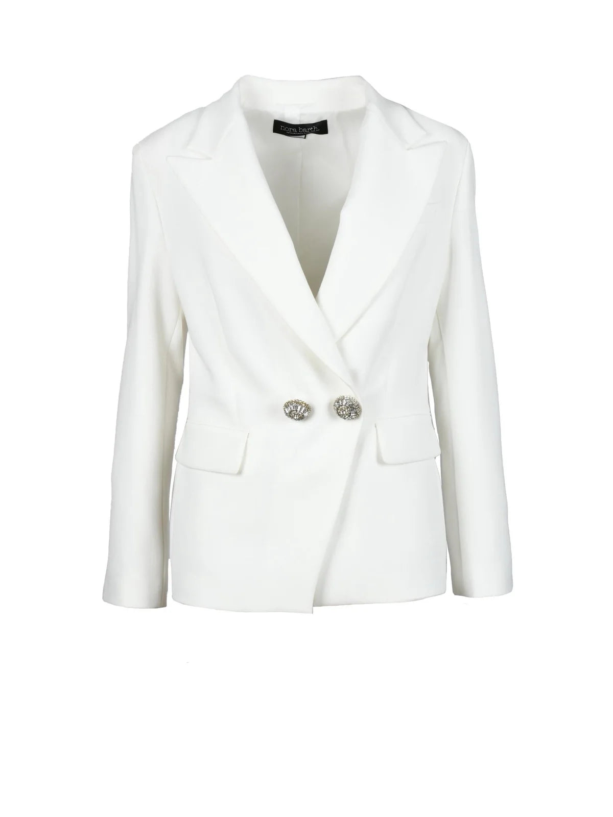 White Polyester Wool Viscose Elastane Jacket