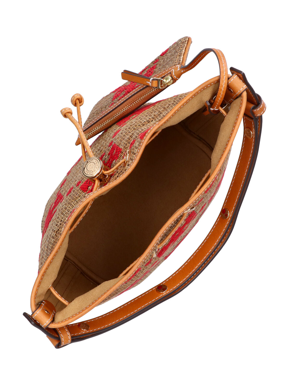 Brown T Monogram Fabric Bucket Bag