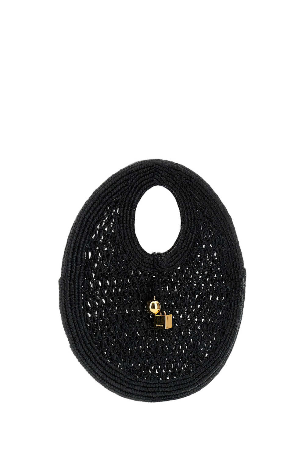 Black Le Petit Rond Spiaggia Raffia Bag