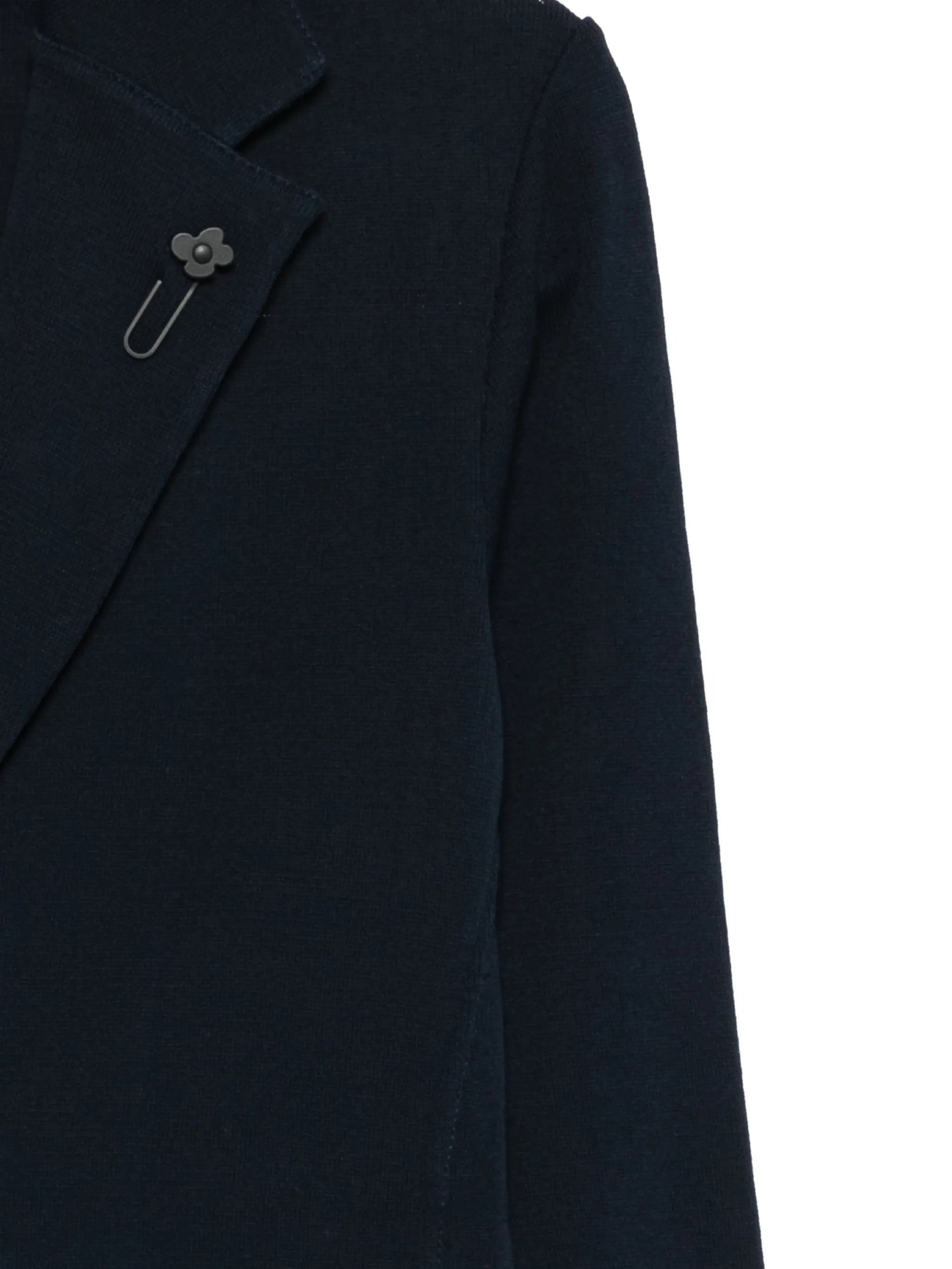 Black Knitted Tailored Cotton Jacket