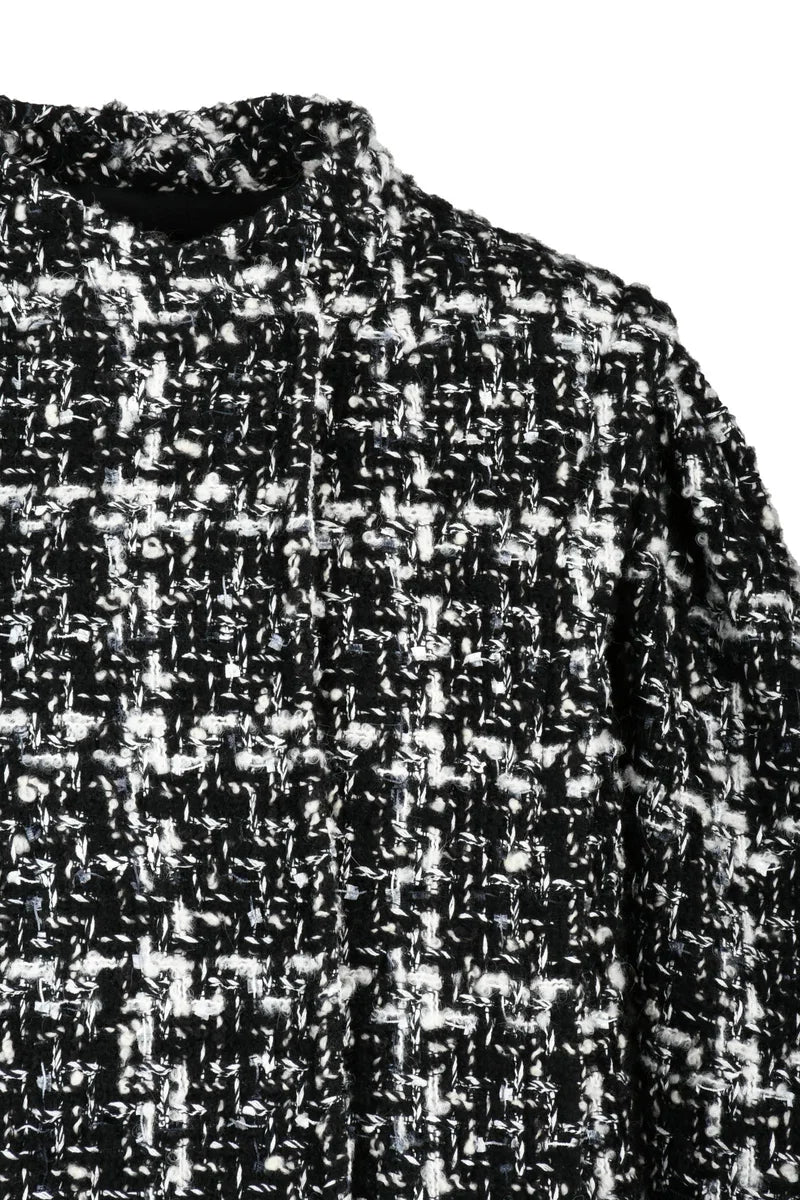 Bouclé Coat - White/Black