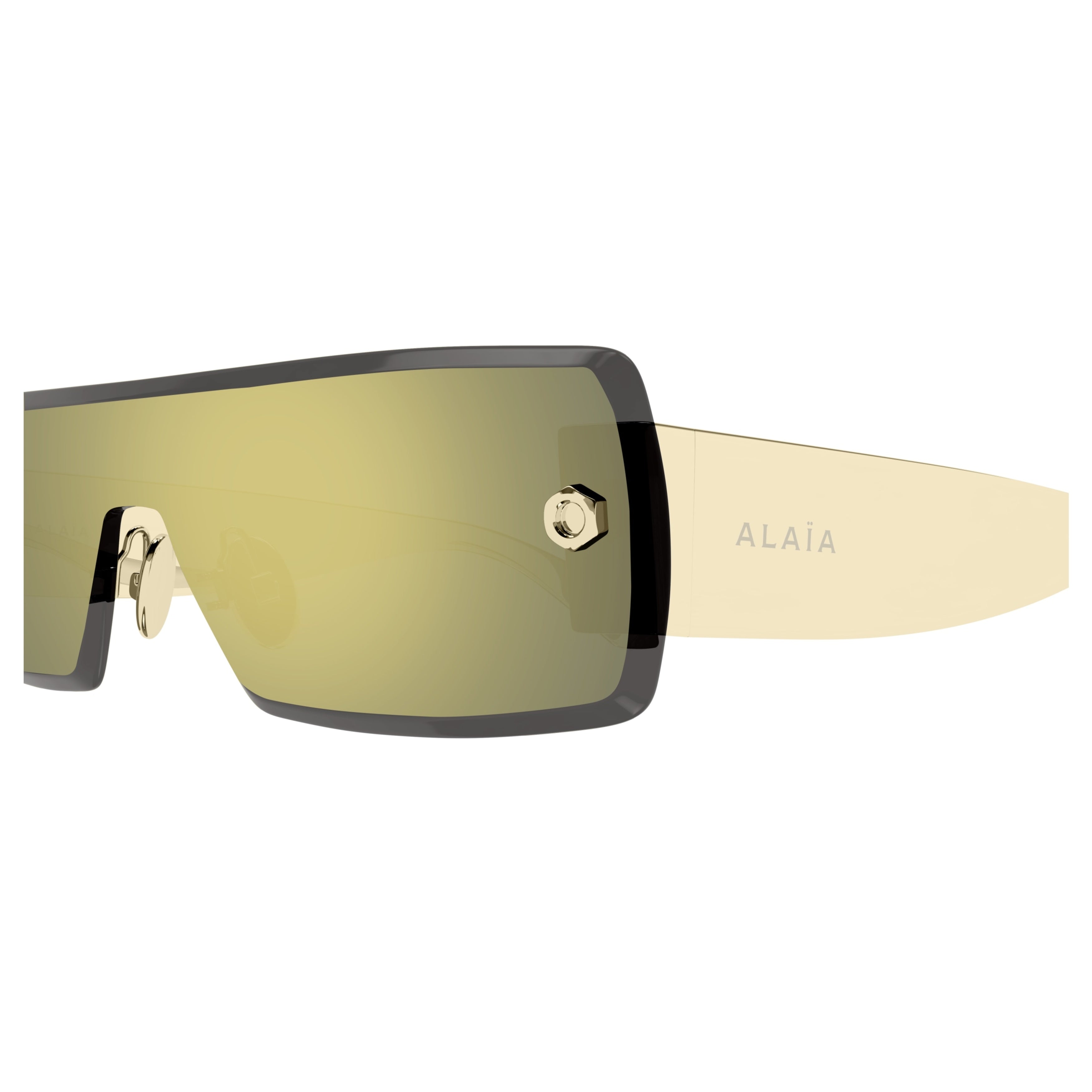Aa0083s Rectangular Shield Sunglasses with Translucent Temples