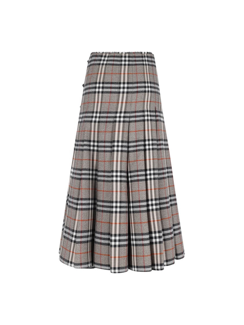 Check Midi Skirt – Brown