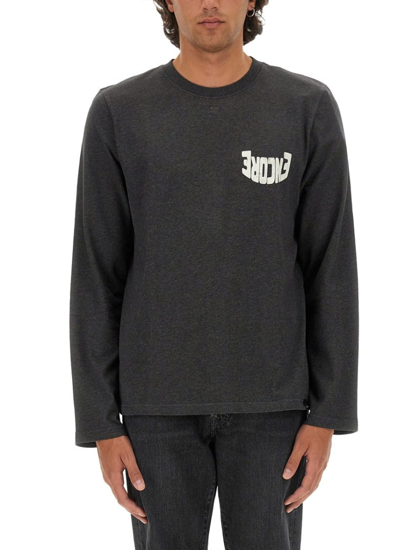 Logo-Embellished Grey Regular Fit T-Shirt