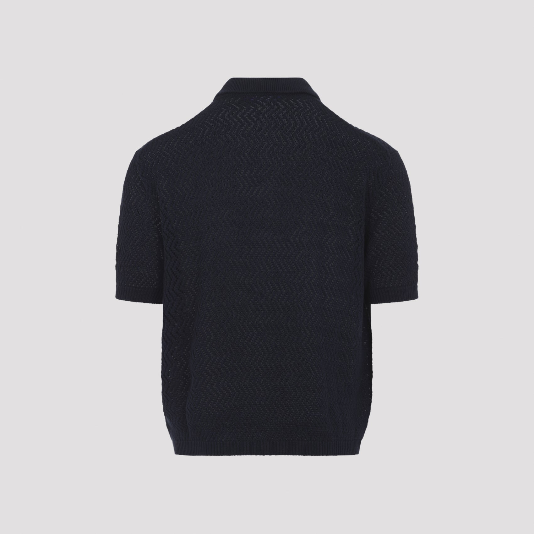 Textured Blue Button-Down Knit Sweater
