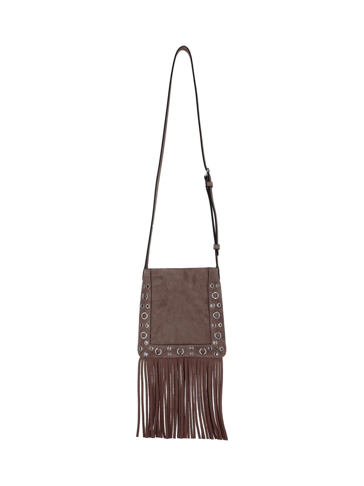 Small Dark Brown Suede Shoulder Bag