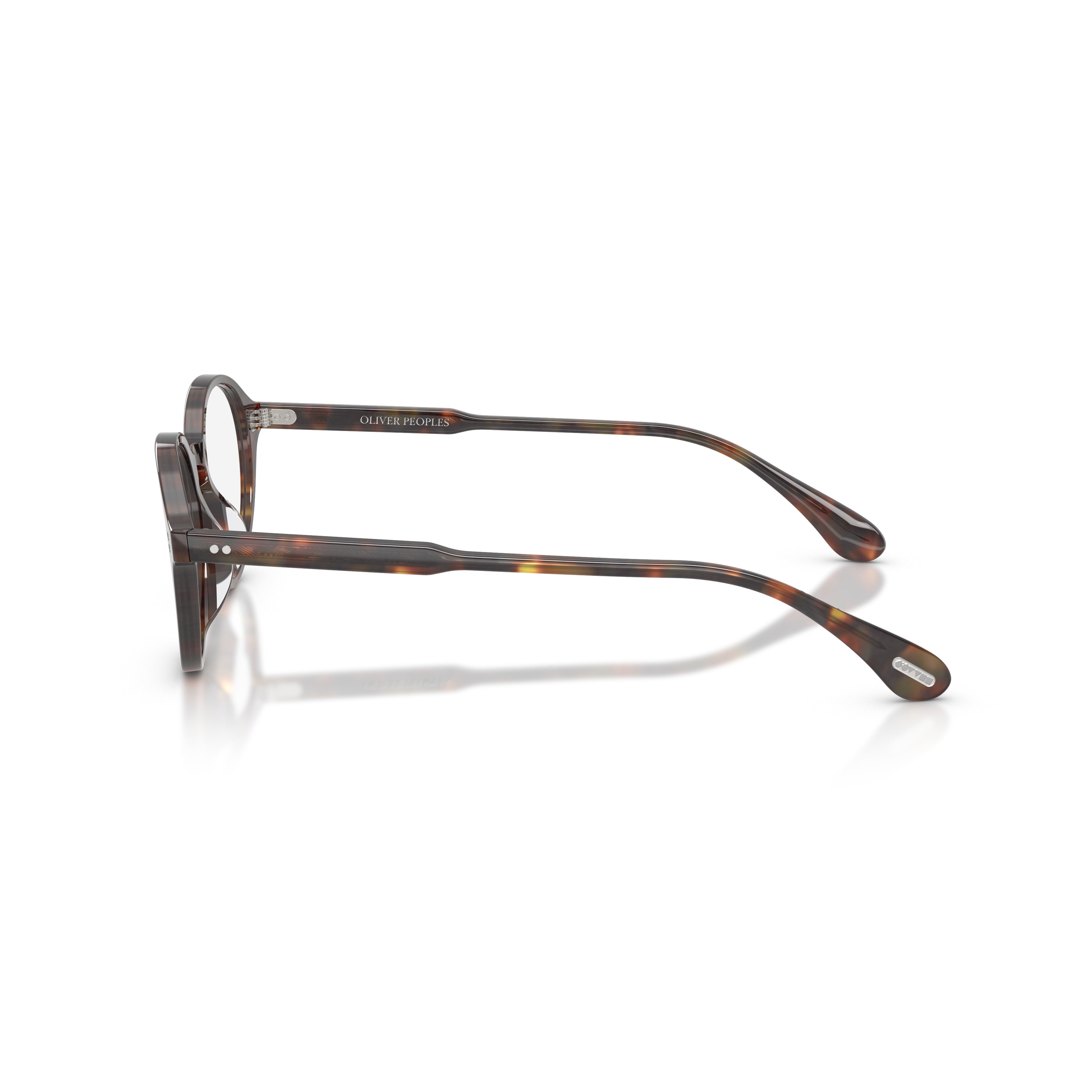 0ov5602u Tortoiseshell Round Frame Eyeglasses with Keyhole Bridge