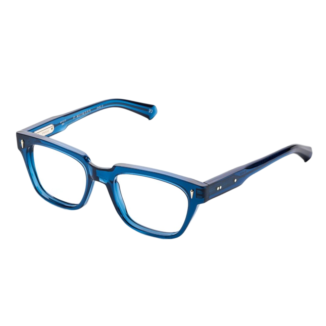 Premium 13 Translucent Deep Blue Rectangular Eyeglasses